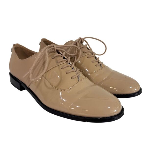 Calvin Klein Aracely Oxfords Loafers Patent Leather Tan Size 8 - Picture 1 of 16